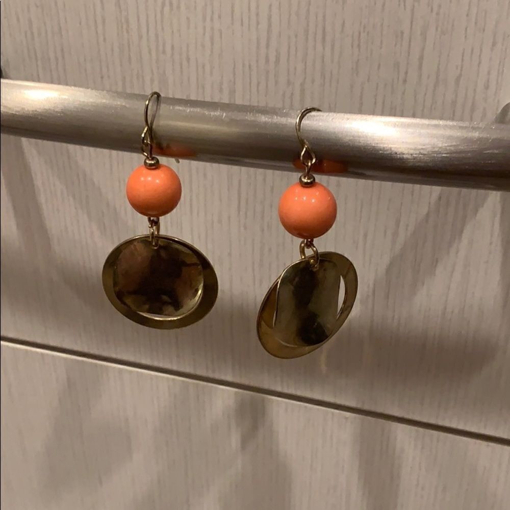 Orange drop earring